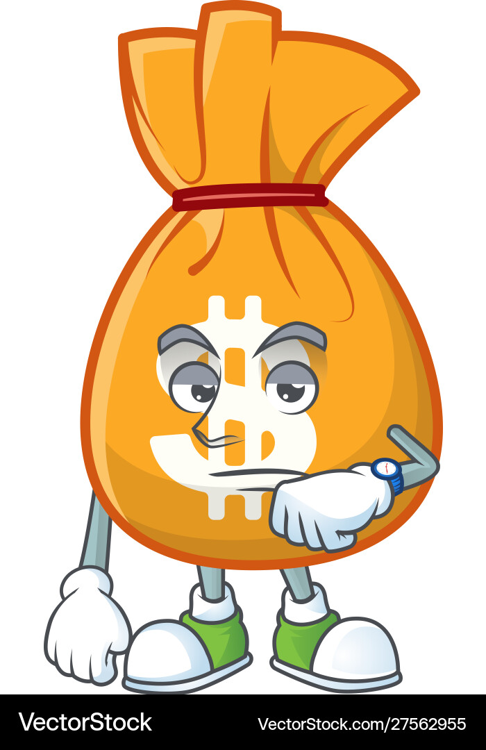 Waiting bag money on white background Royalty Free Vector