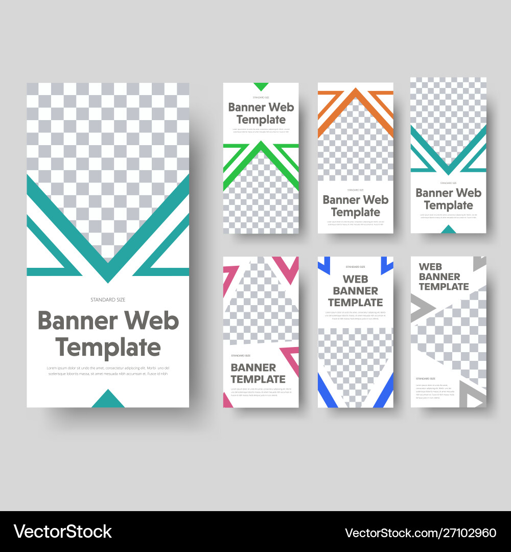 Big Set Vertical White Web Banners With A Vector Image