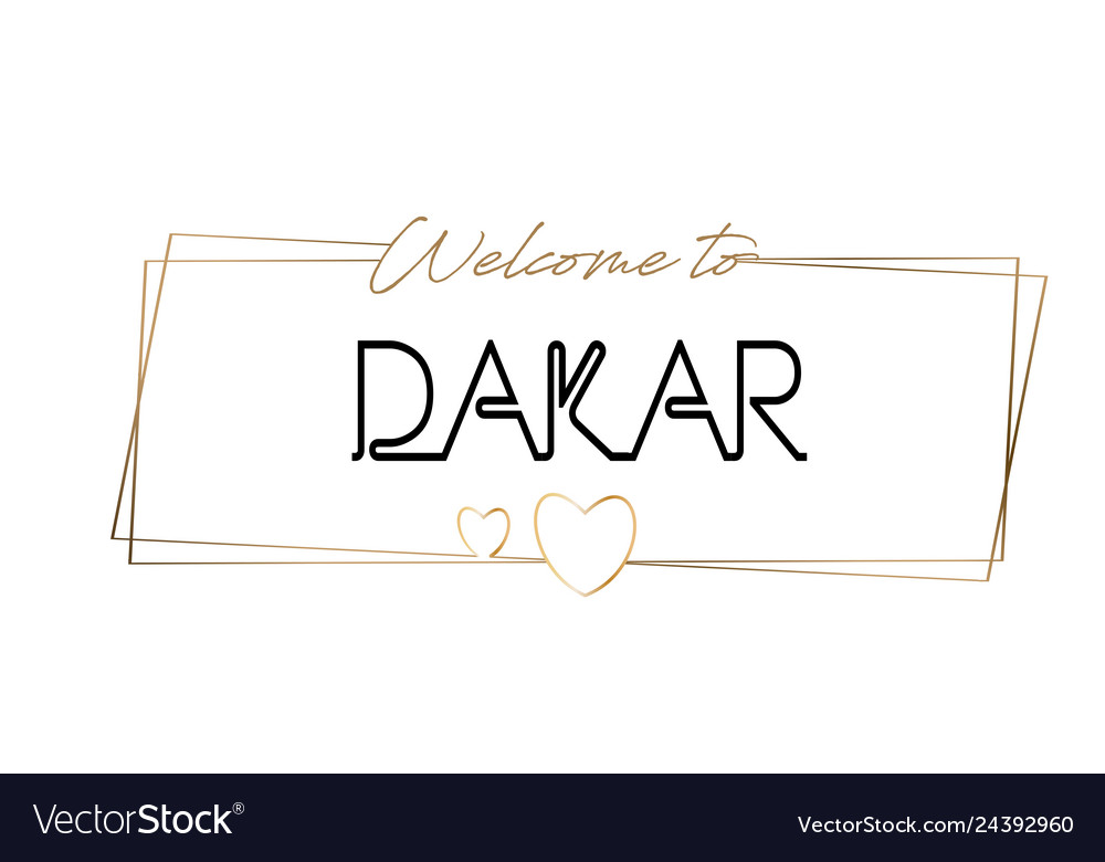 Dakar welcome to text neon lettering typography