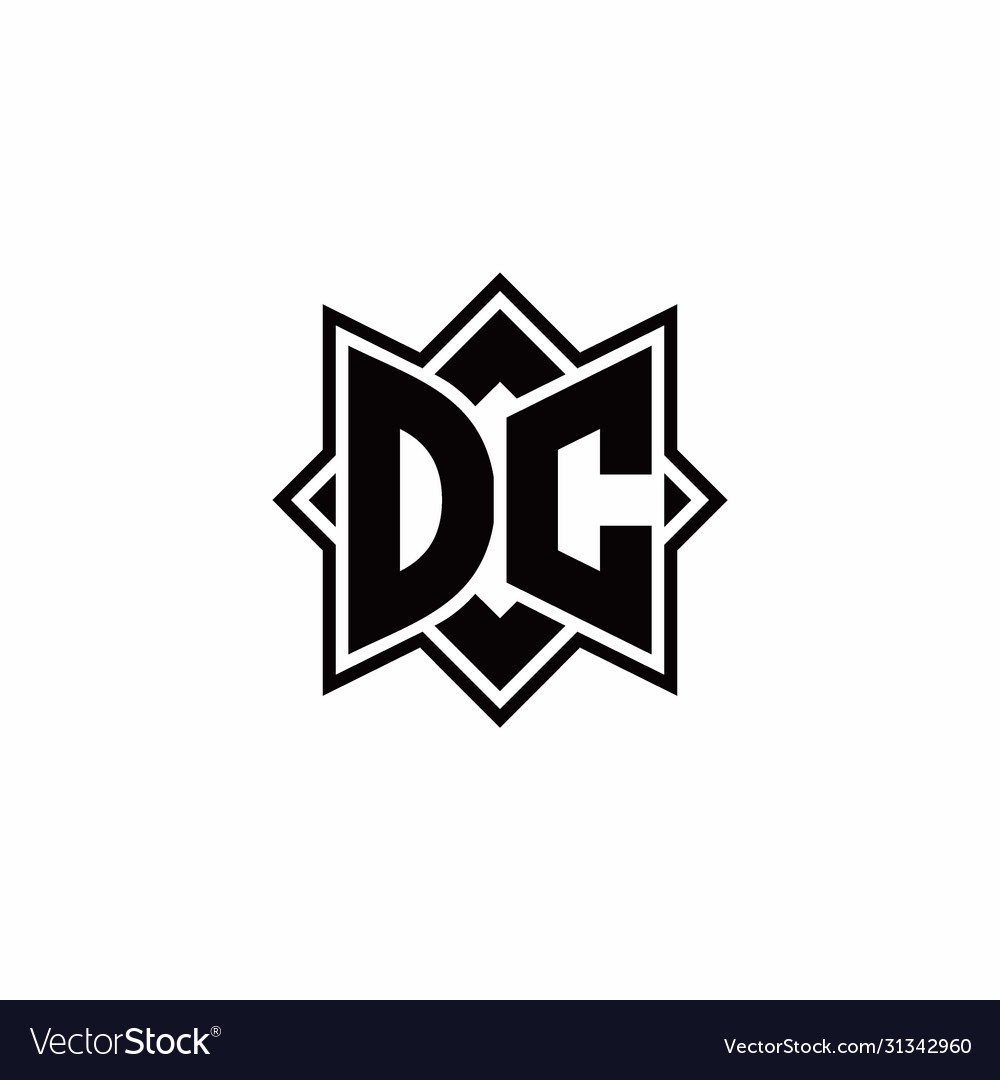 Dc monogram logo with square rotate style outline Vector Image