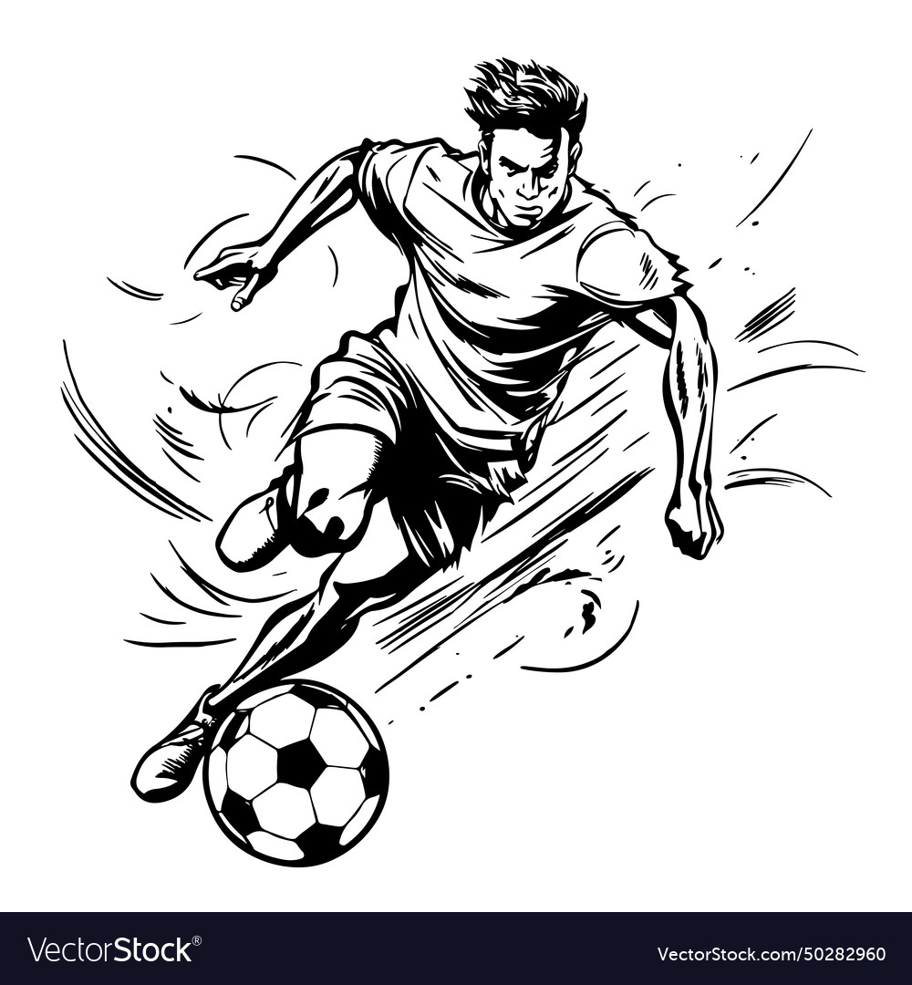 Hand sketch of soccer Royalty Free Vector Image