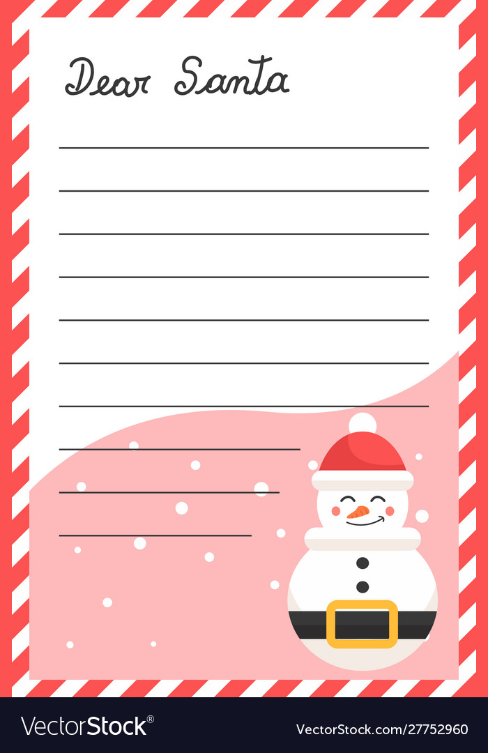 Letter christmas card design to send message to sa