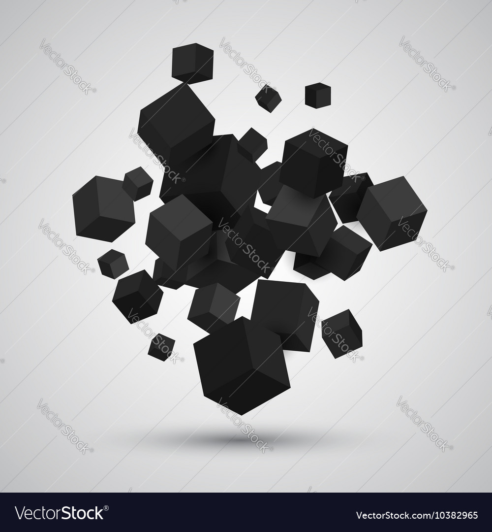 3d cubes geometric background Royalty Free Vector Image