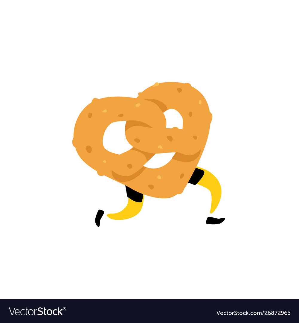 A running bagel running pretzels crunchy Vector Image