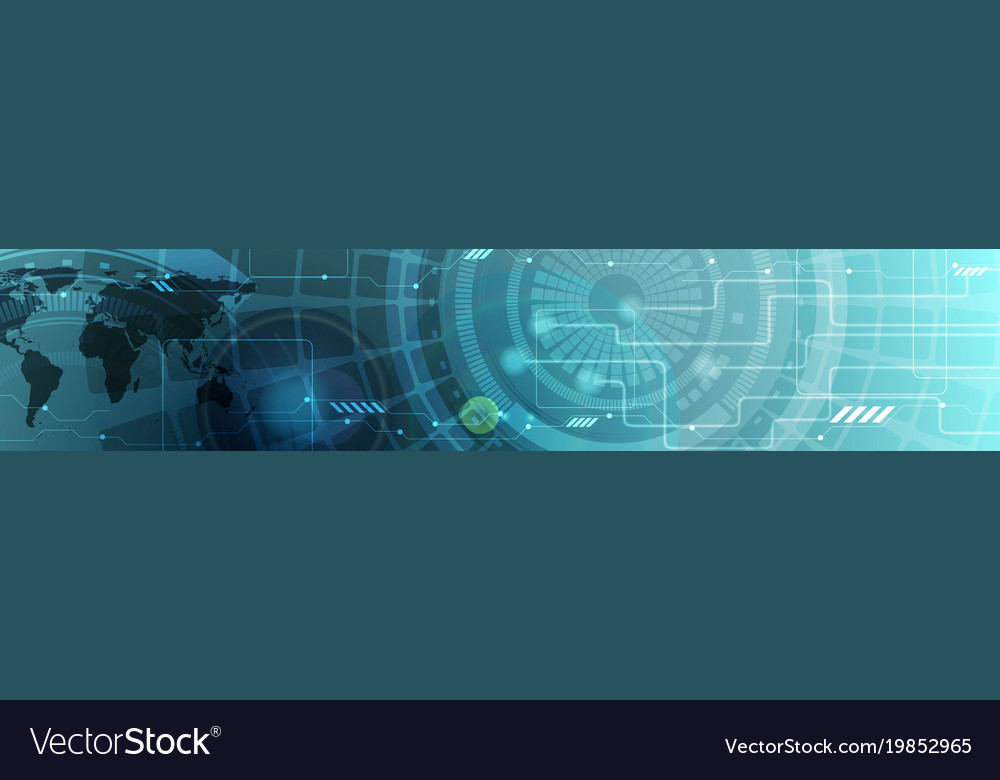 Abstract Technology Blue Web Header Banner Vector Image