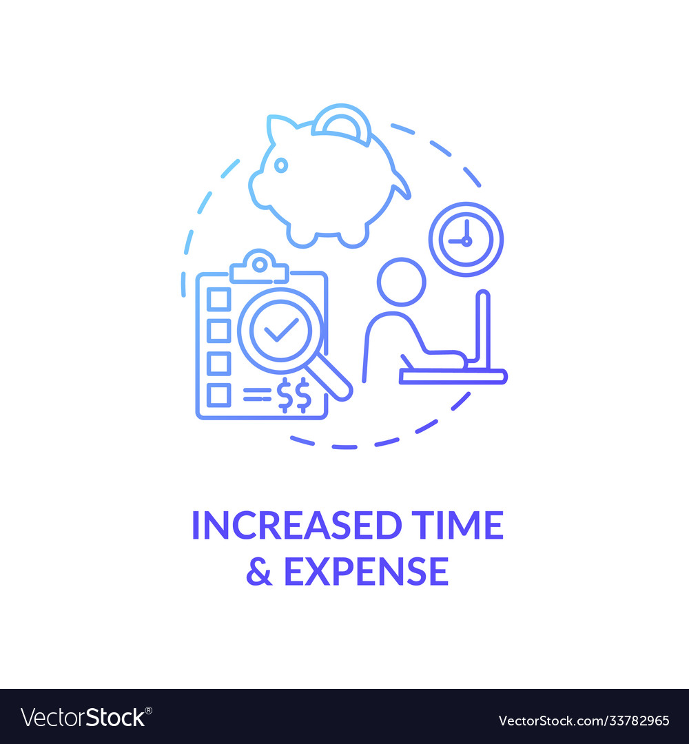 Increased time expense concept icon Royalty Free Vector