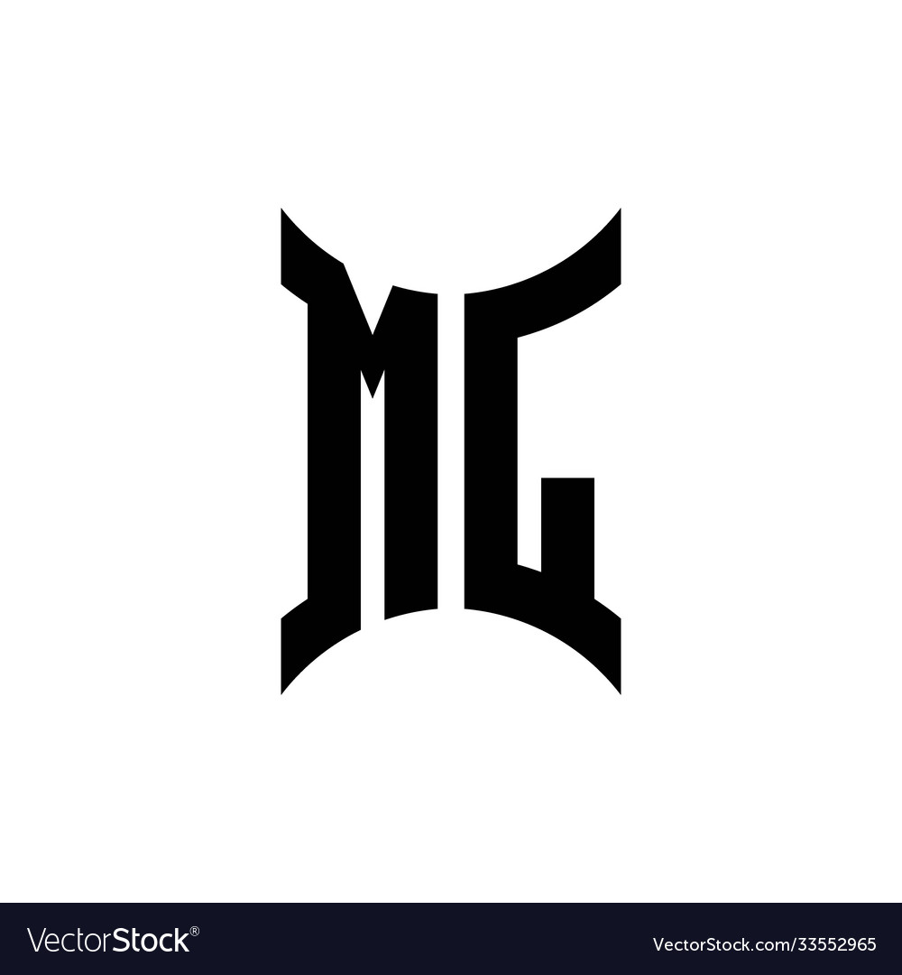 Ml monogram logo with curved side Royalty Free Vector Image