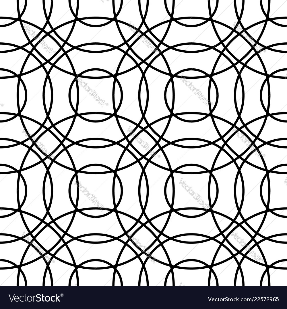 Outline of interlocking circles seamlessly Vector Image