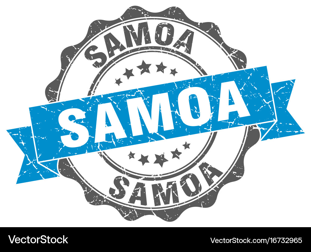 Samoa round ribbon seal Royalty Free Vector Image