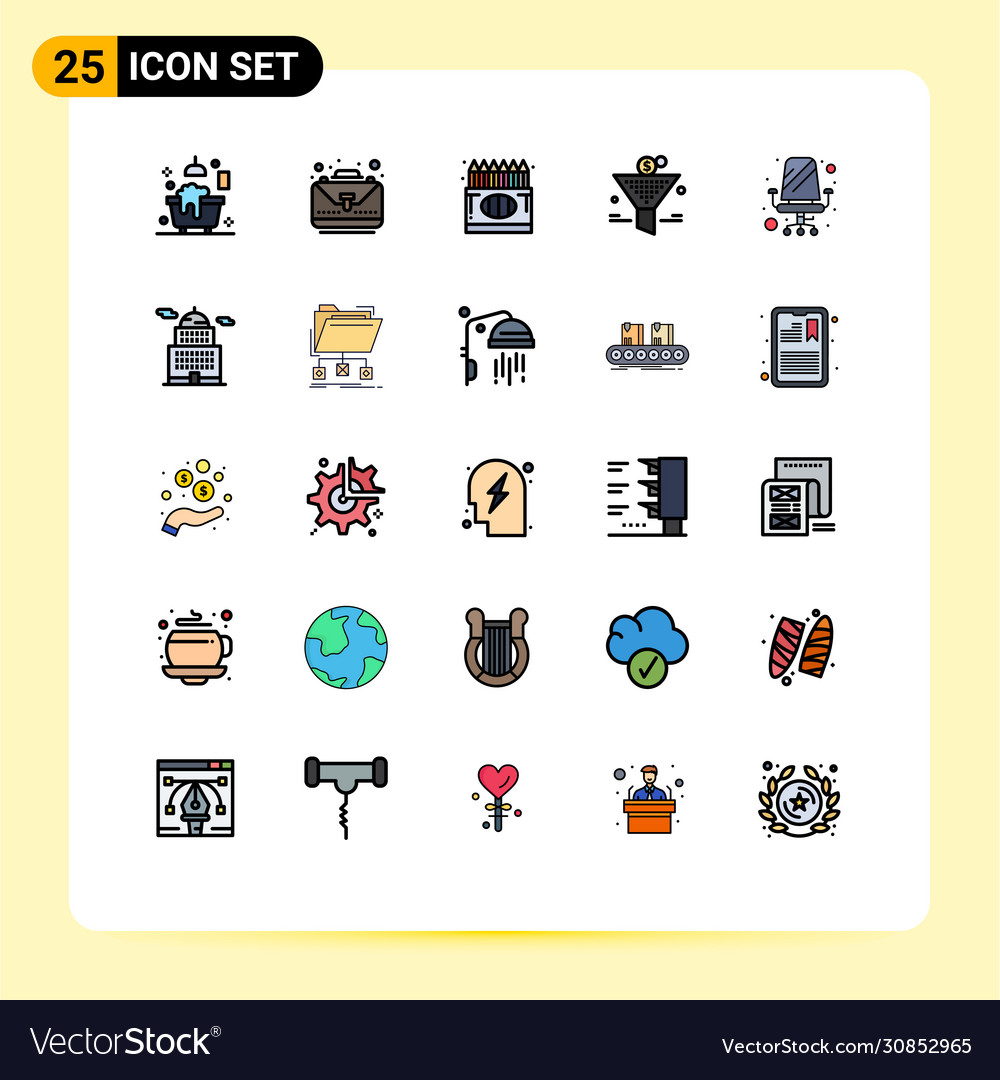 Universal icon symbols group 25 modern filled