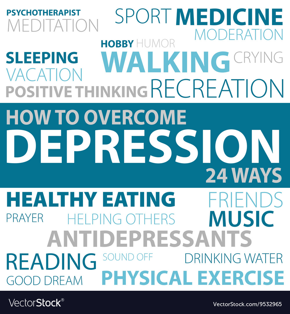 ways-how-to-overcome-depression-royalty-free-vector-image