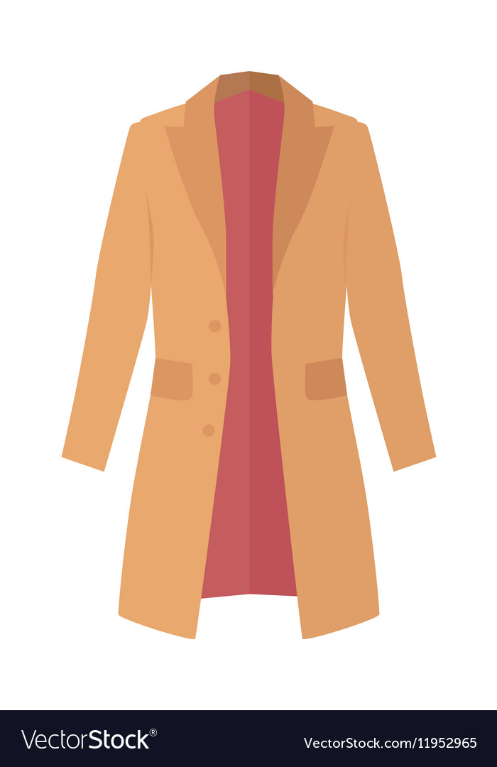 Download Winter autumn coat or trench coat Royalty Free Vector Image