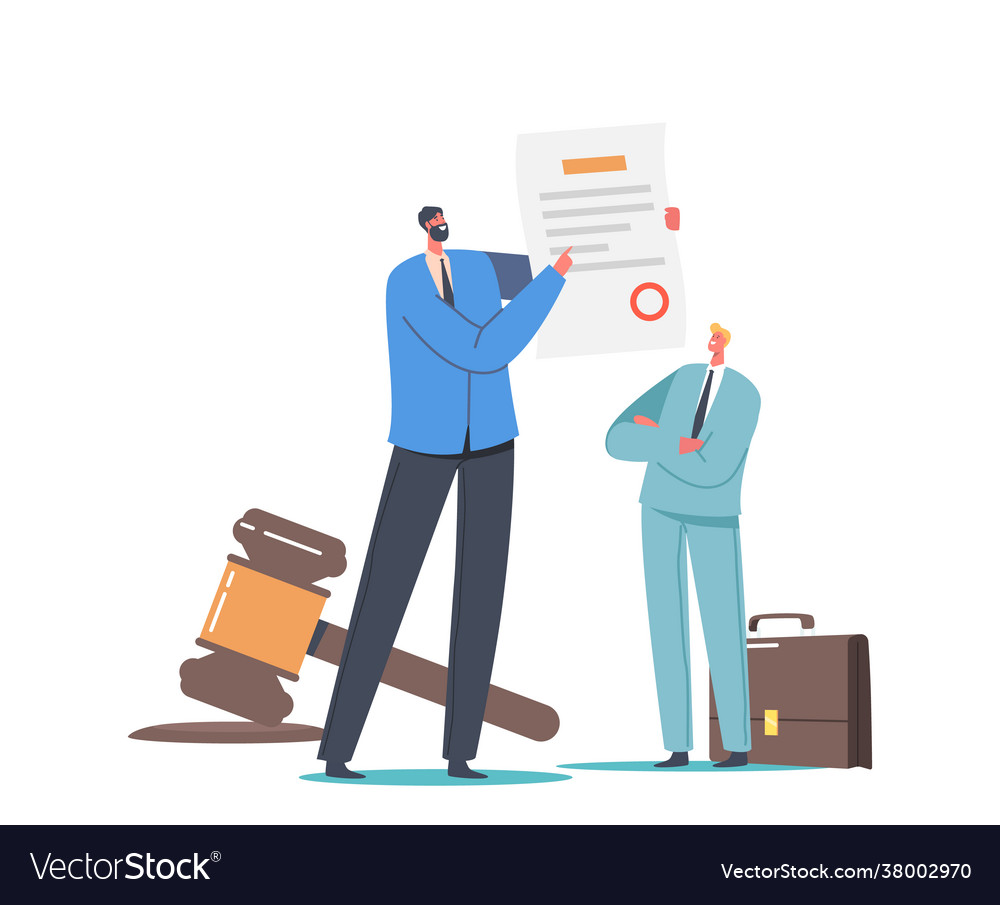 Businessman presenting paper with society control Vector Image