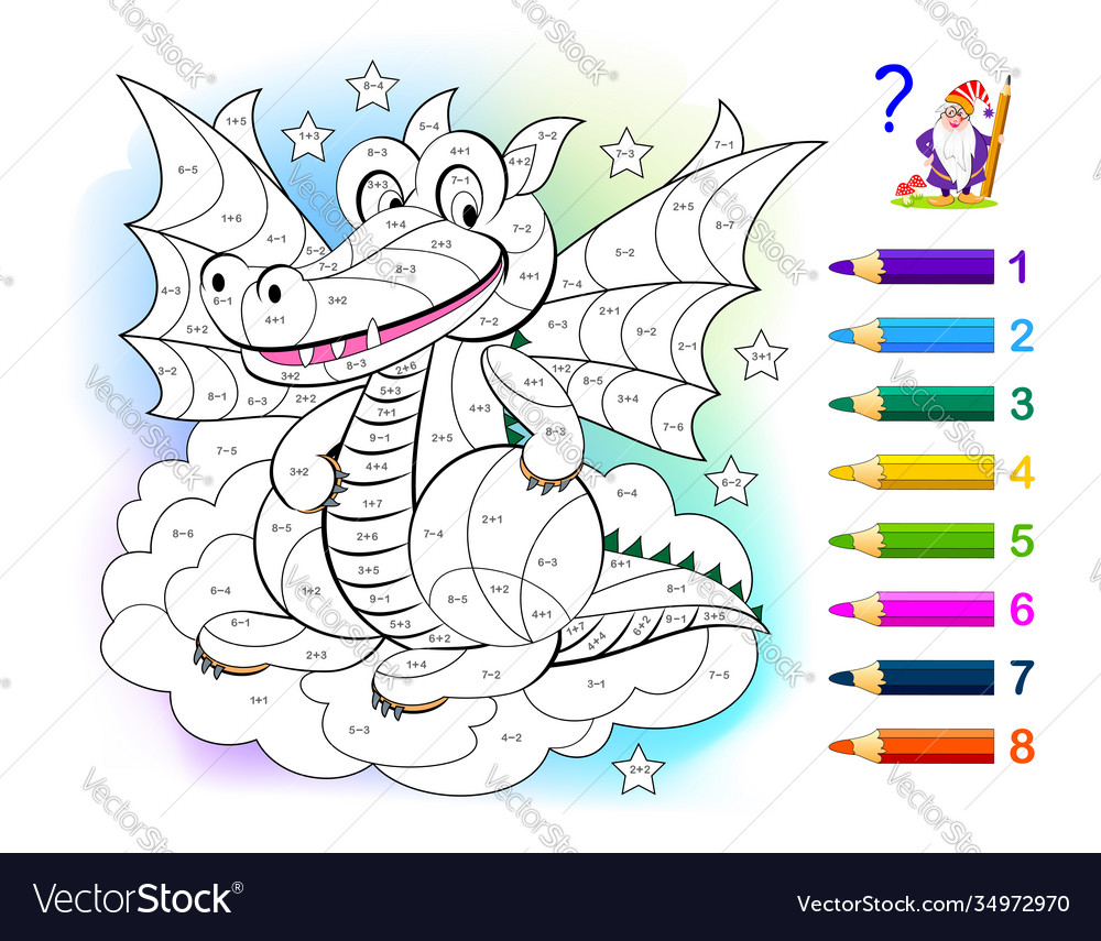 Math education for little children coloring book Vector Image