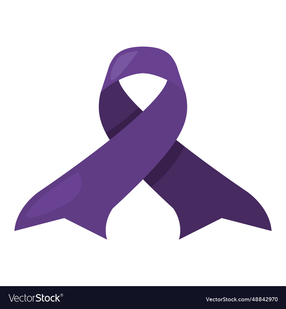 Purple ribbon campaign symbol Royalty Free Vector Image