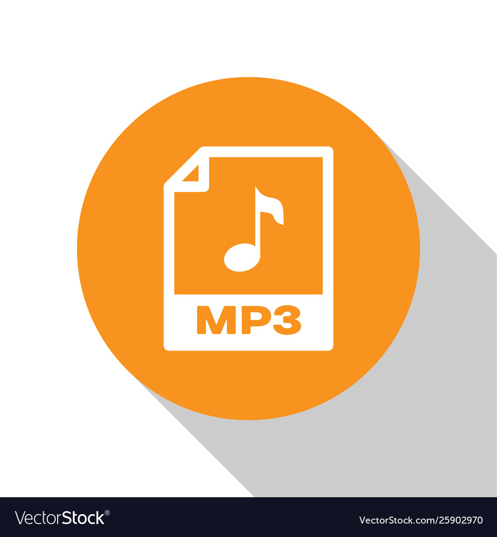 White mp3 Datei Dokument Symbol herunterladen Schaltfläche