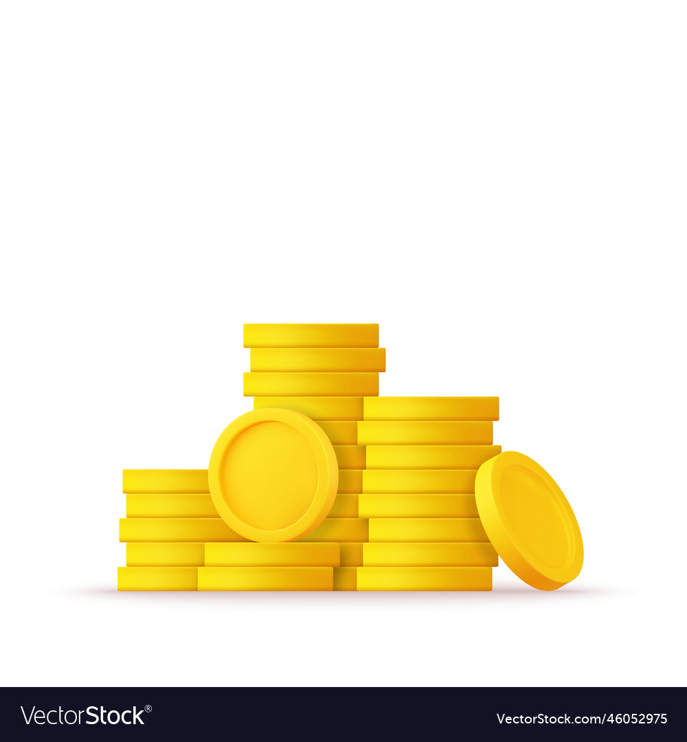 3d coins stack