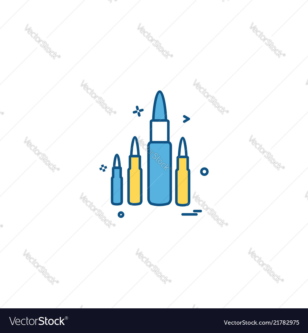 Ammo bullet military round shoot icon design