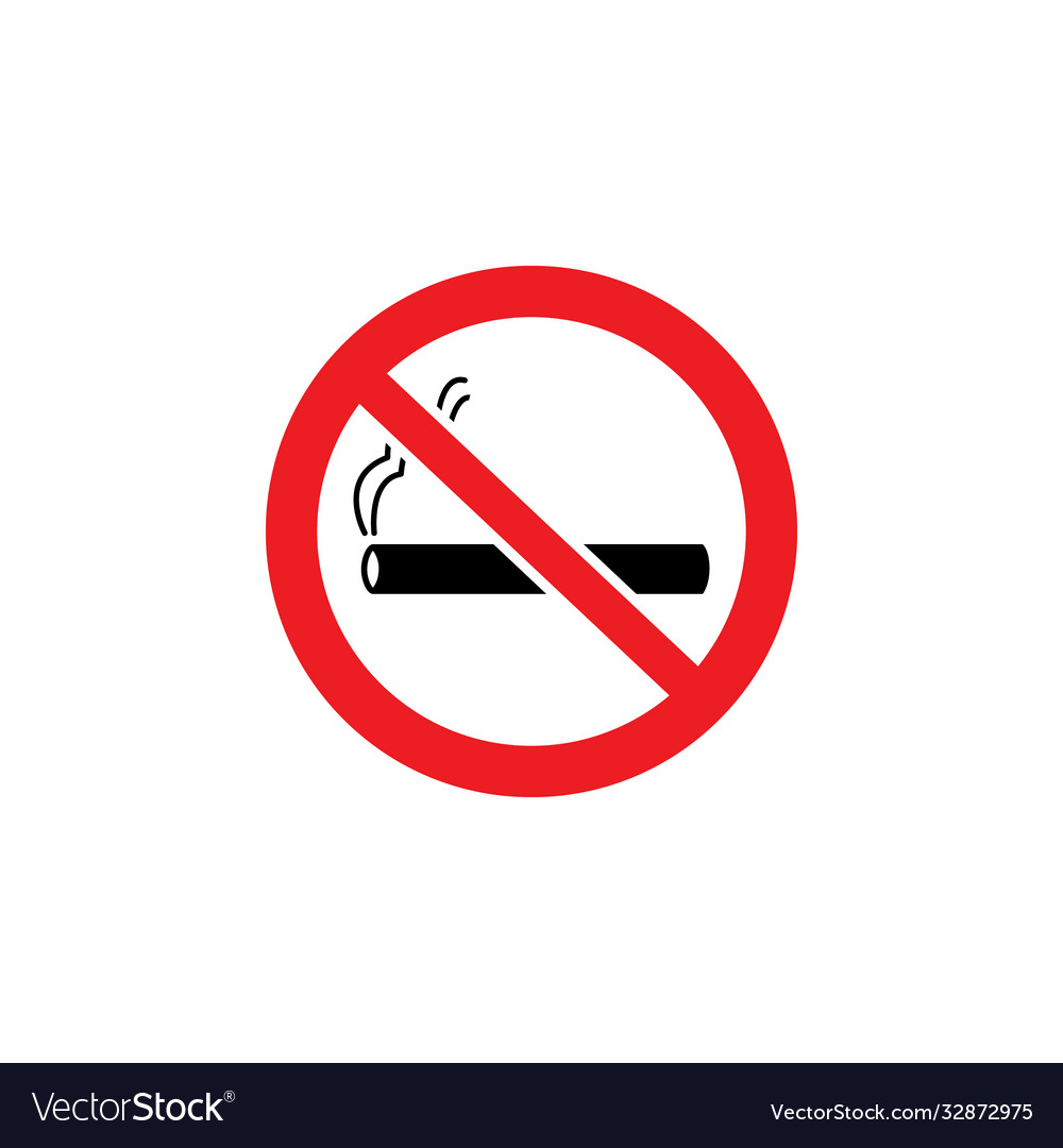 Crossed out cigarette icon forbiddening symbol Vector Image