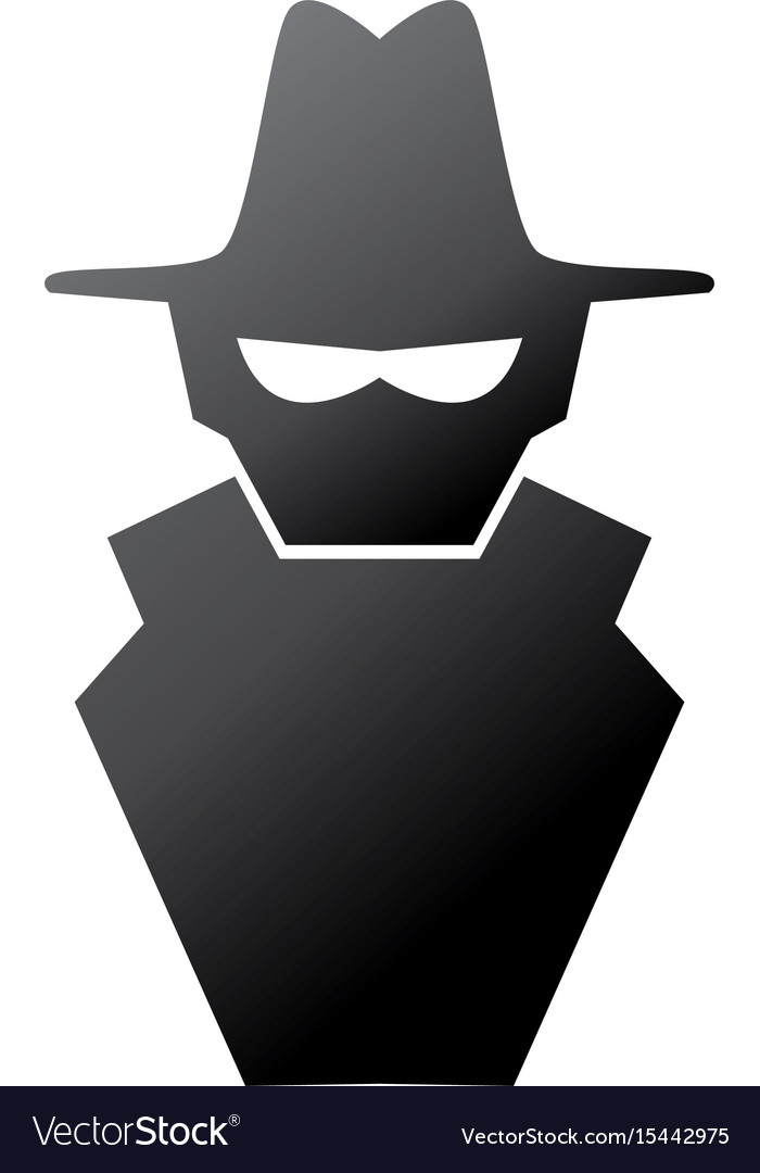 Isolated spy hacker Royalty Free Vector Image - VectorStock