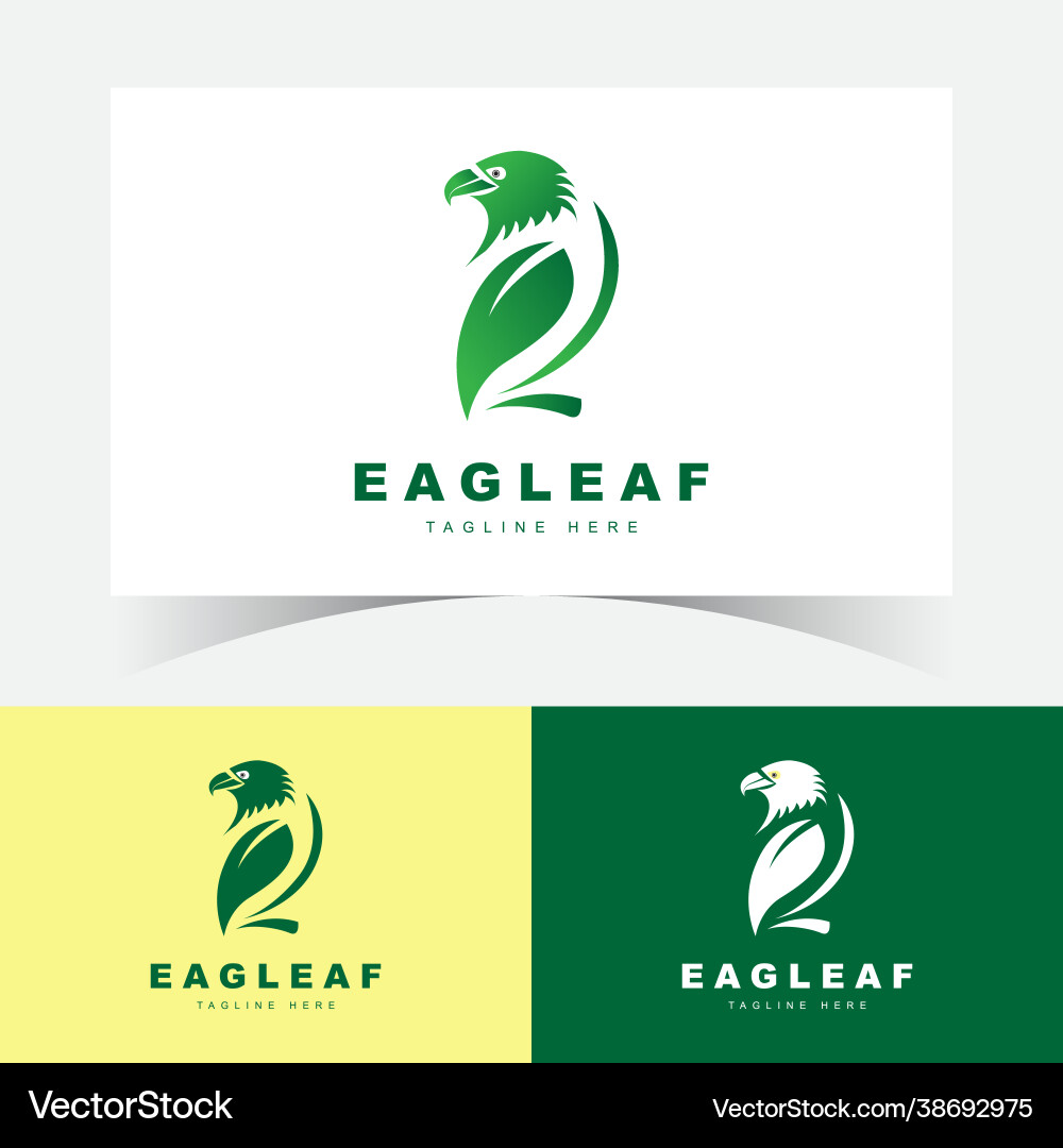 Leaf eagle logo design template Royalty Free Vector Image