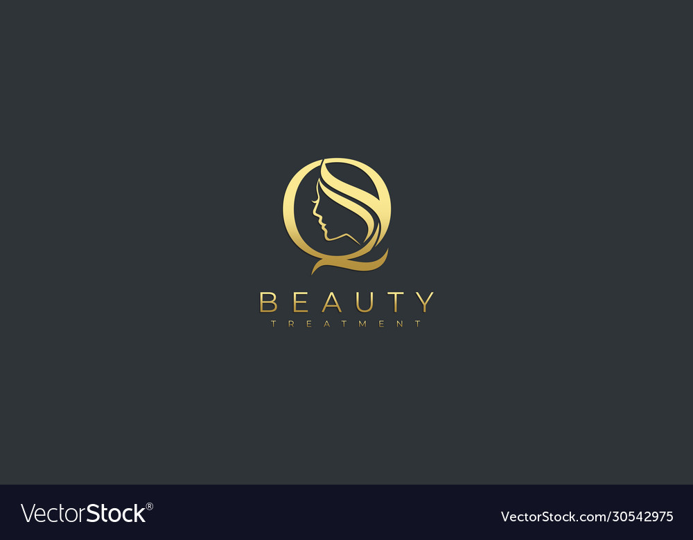 Letter q beauty face logo design Royalty Free Vector Image