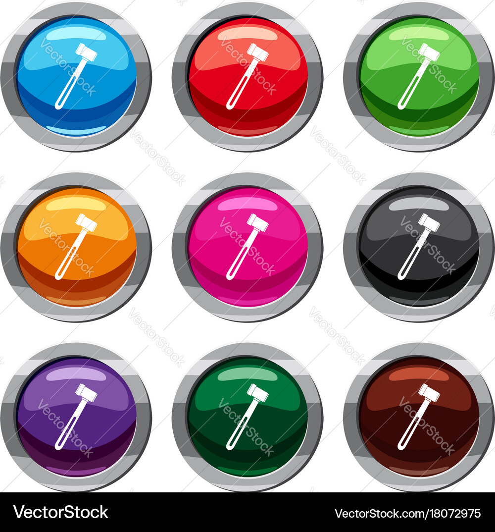 Medical hammer set 9 collection Royalty Free Vector Image