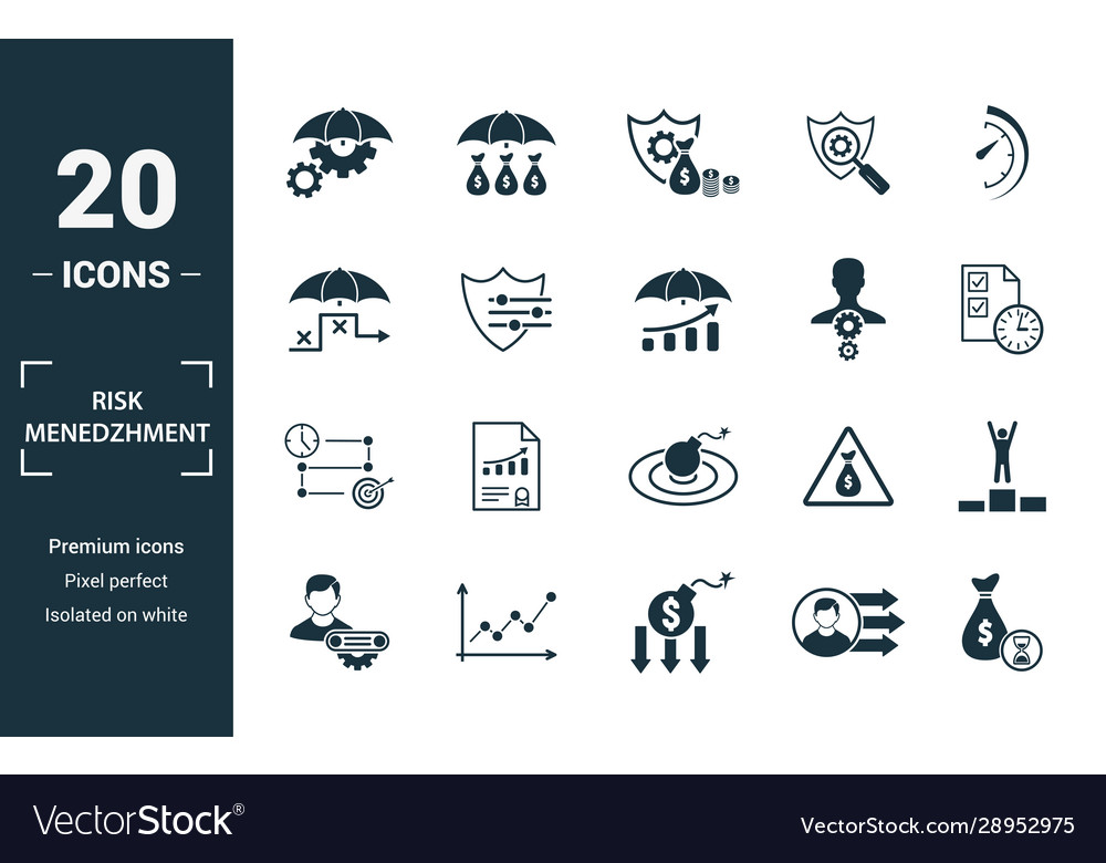 Risikomanagement-Ikonensatz umfasst kreativ