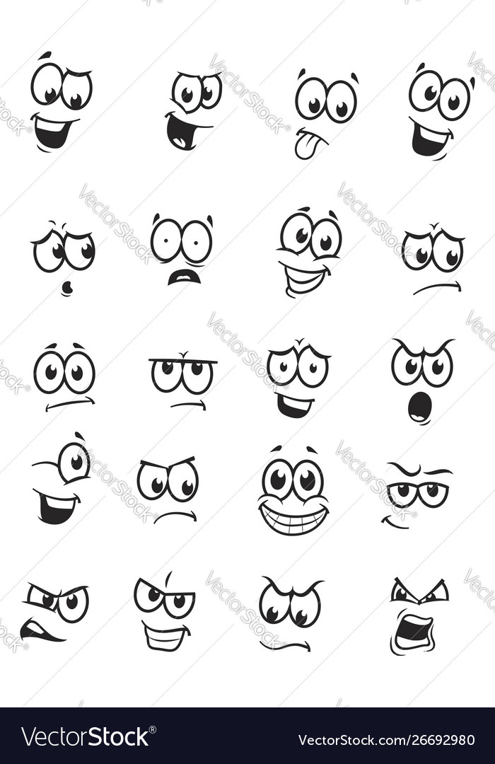 Cartoon face set Royalty Free Vector Image - VectorStock