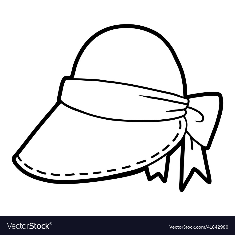 Coloring book cartoon headwear visor hat Vector Image