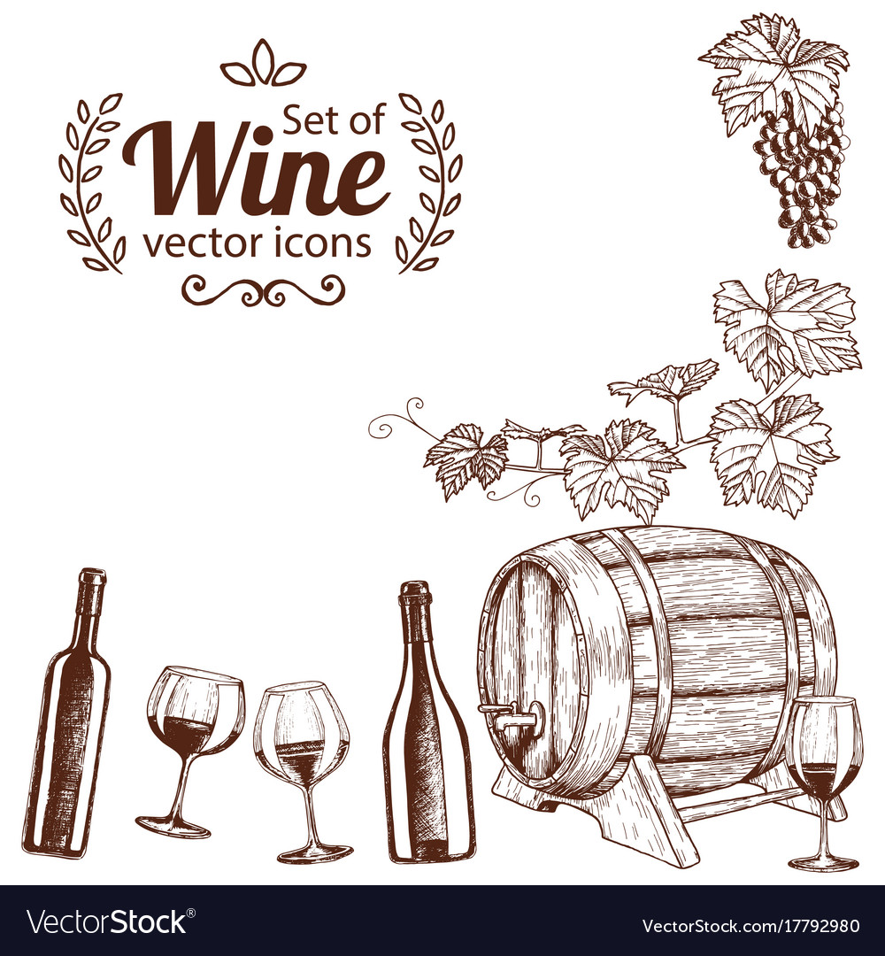 Corner Frame Of Sketch Wine Icons Royalty Free Vector Image Corner Frame Of Sketch Wine Icons Vector Image