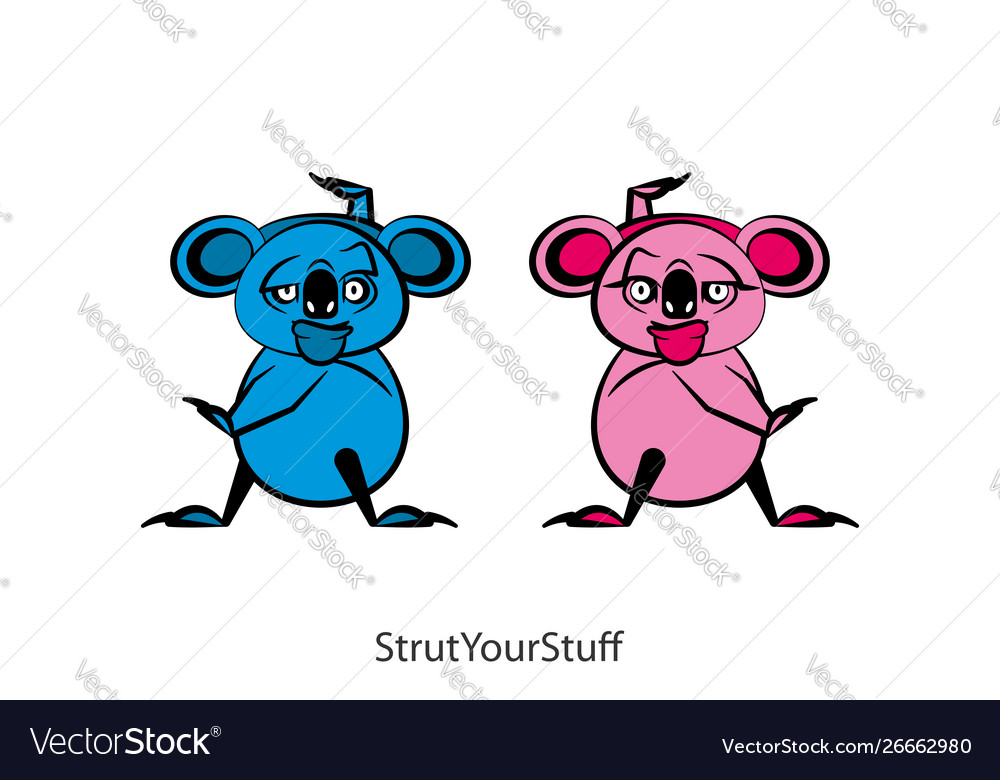 Funny koala color boy and girl