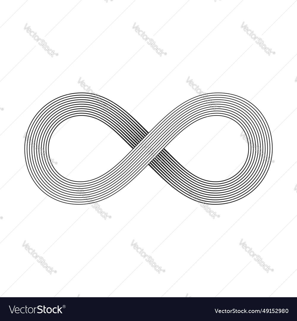 Infinity symbol black lines with different Vector Image