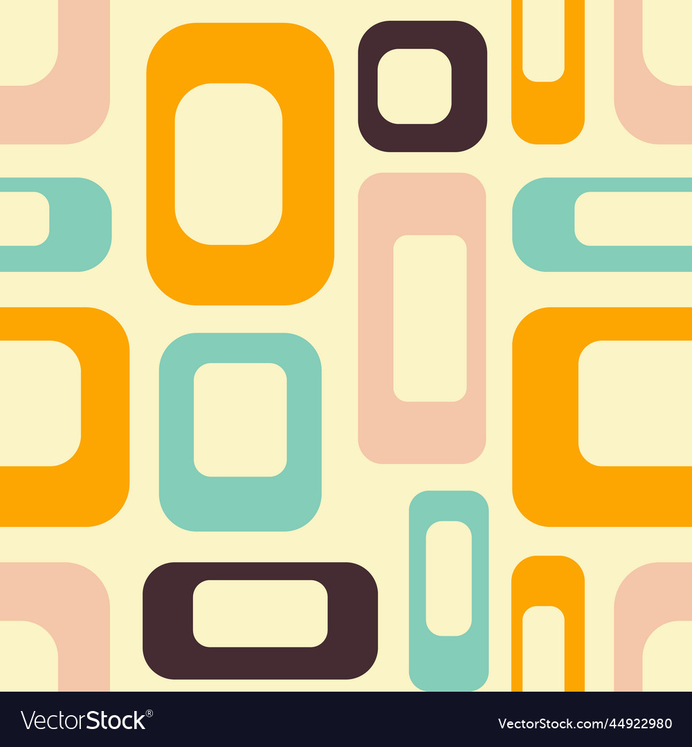 Mid century retro vintage pattern 70s Royalty Free Vector