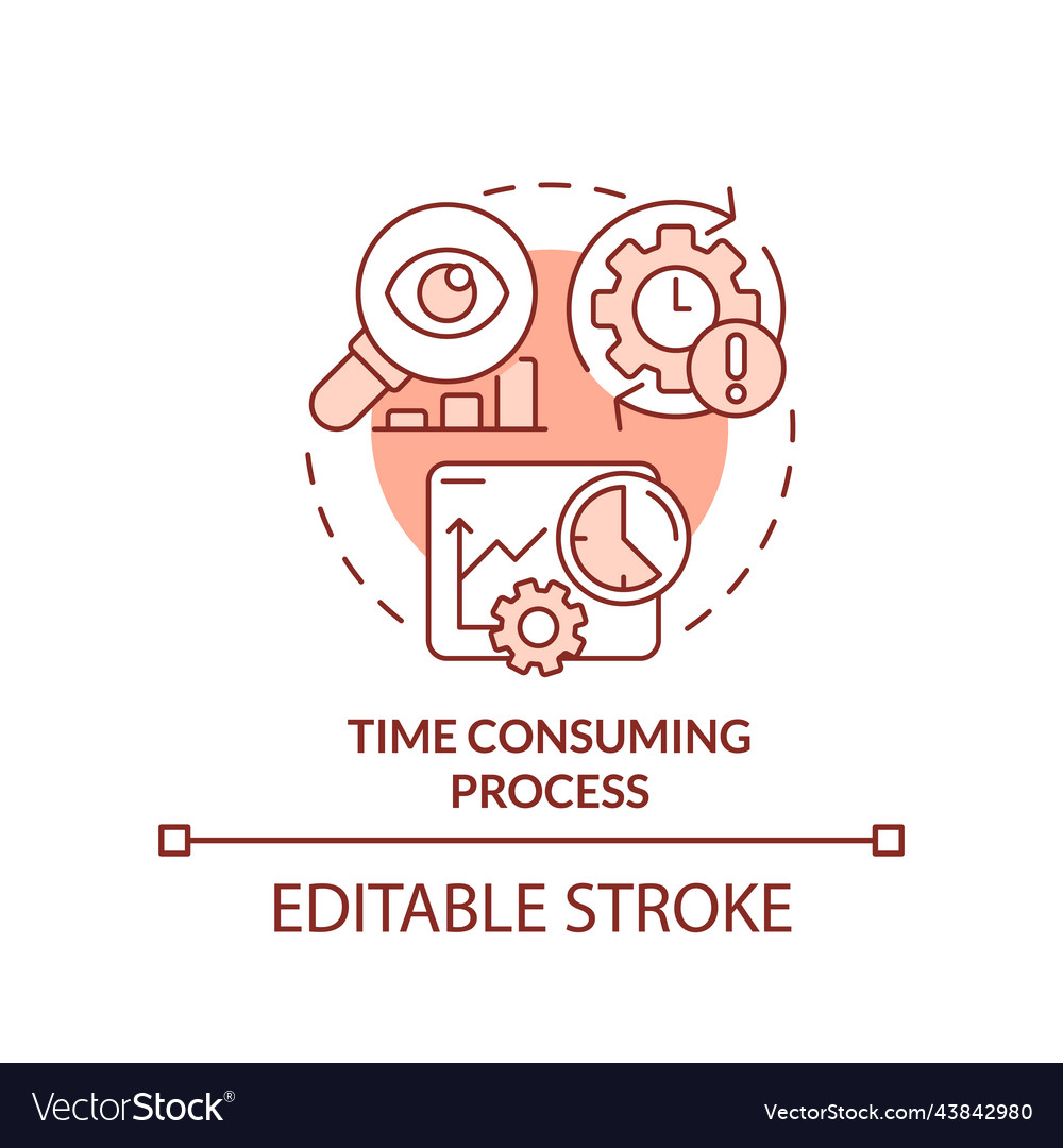 Time consuming process orange concept icon Vector Image