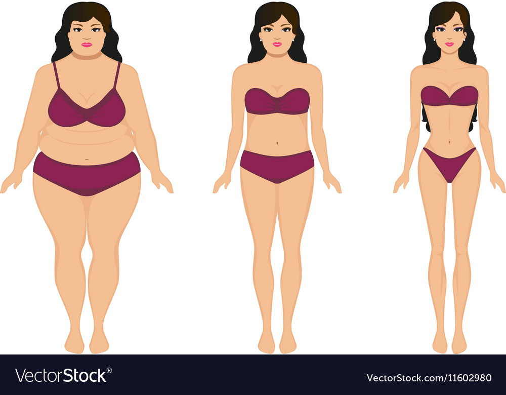 Fat to slim woman weight loss transformation front