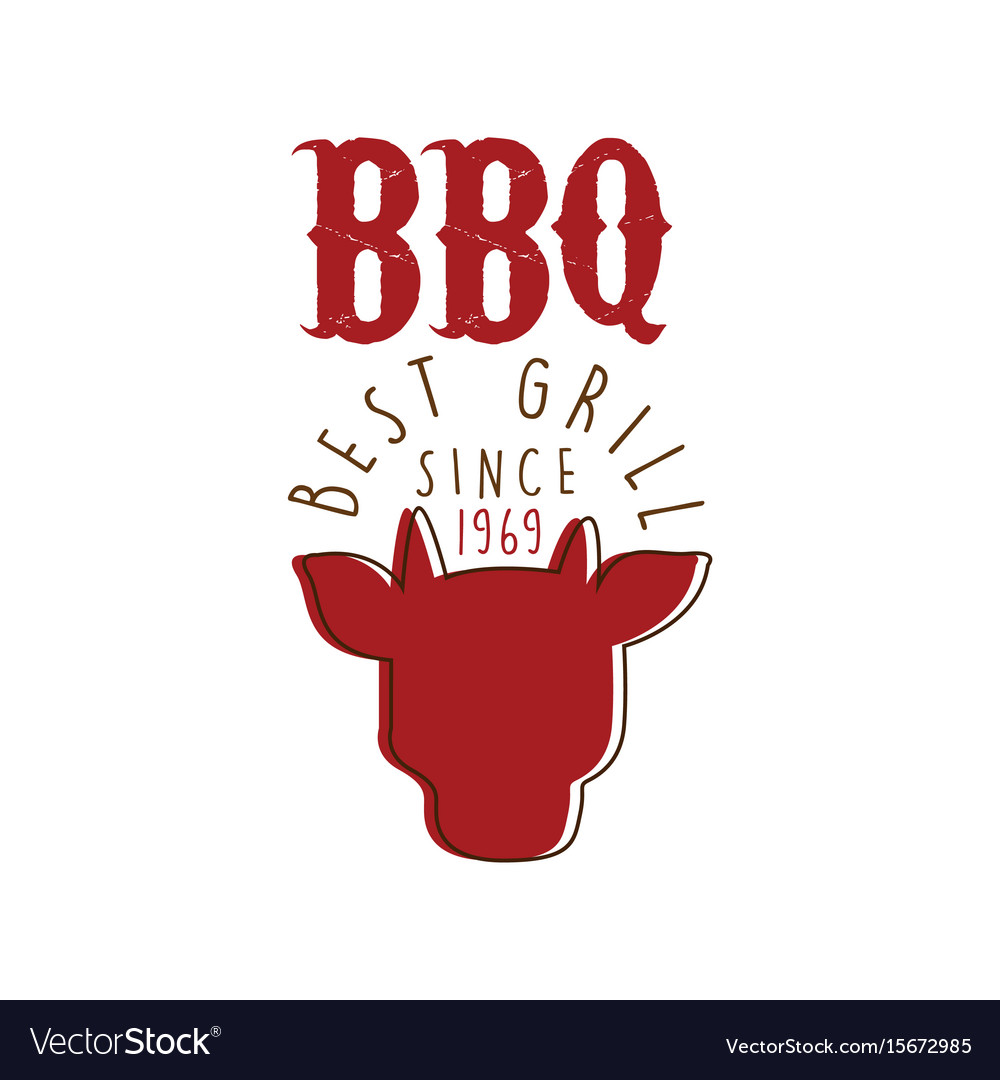 bbq best grill since 1969 logo template hand drawn bbq template