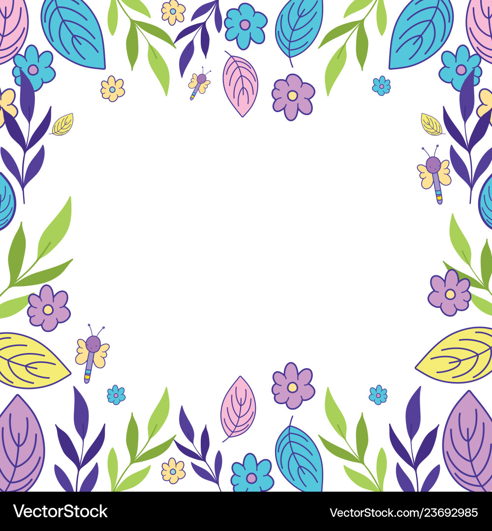 Flowers and leafs pattern Royalty Free Vector Image