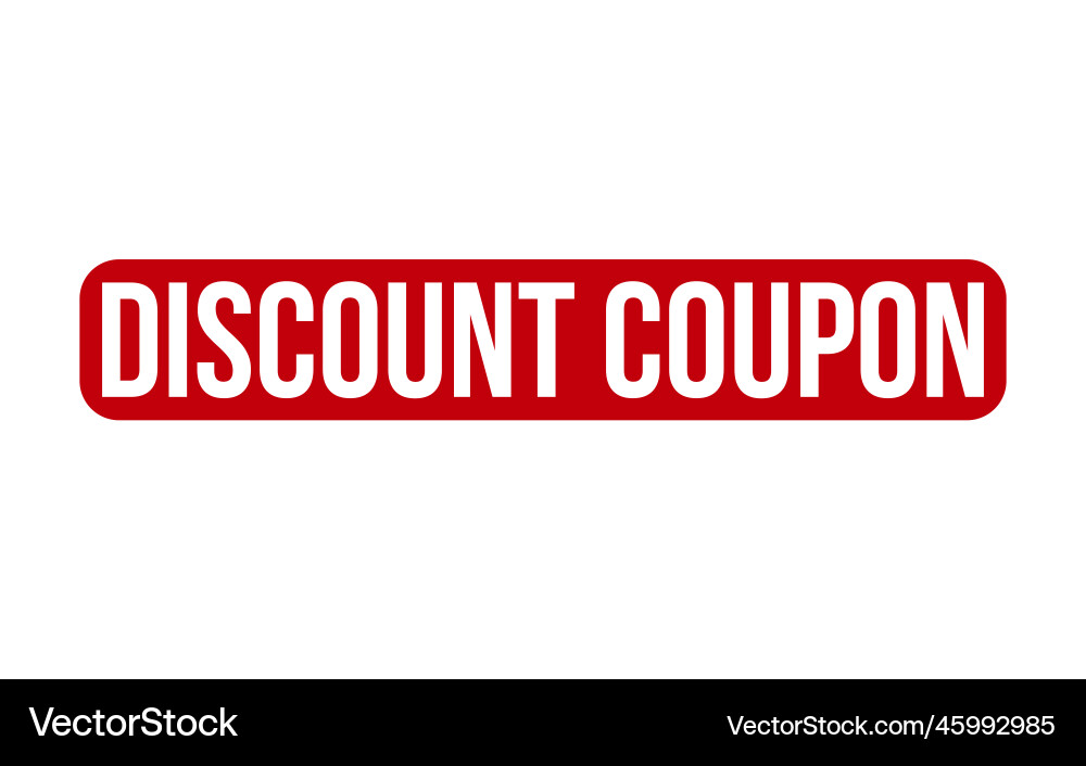 Red discount coupon rubber stamp seal Royalty Free Vector