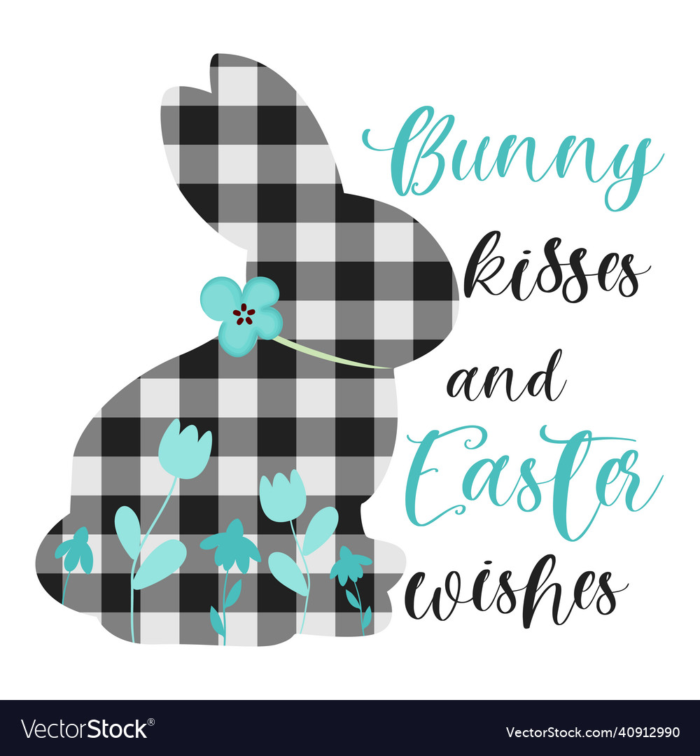 Bunny kisses and easter wishes Royalty Free Vector Image