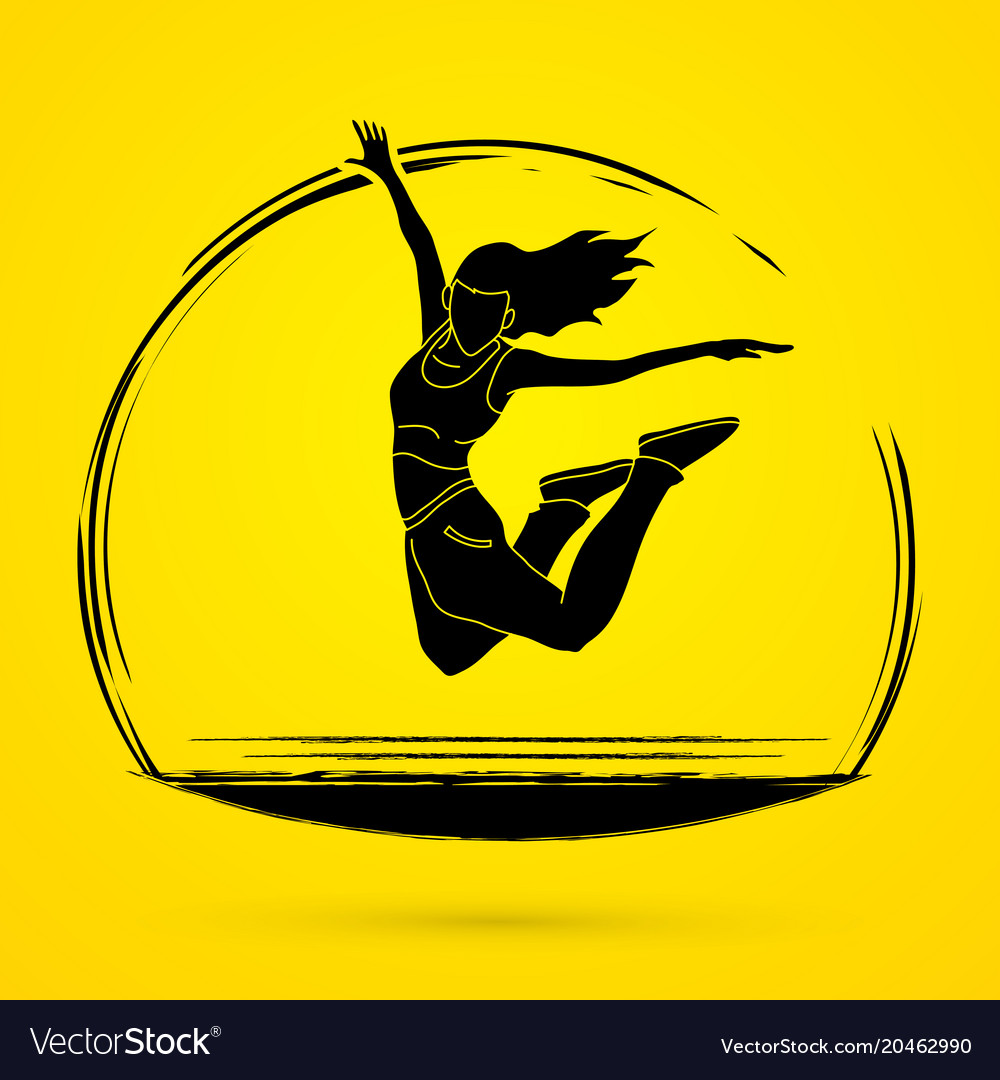 Dancing action dancer training graphic Royalty Free Vector