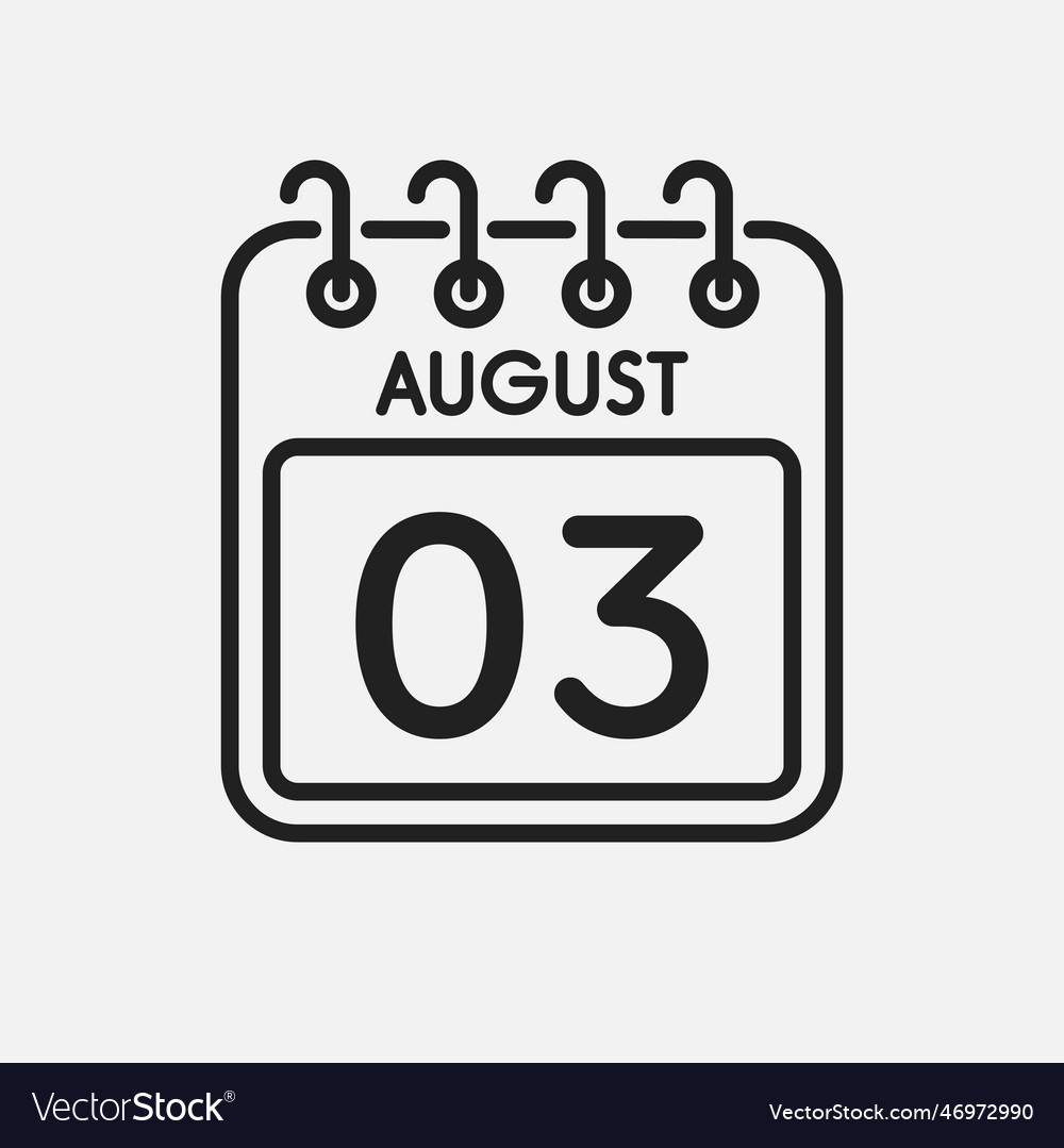 Icon page calendar day - 3 august