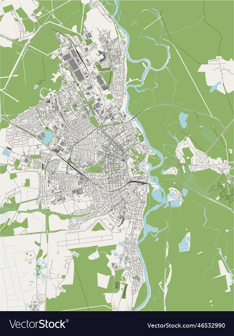 Map of the city of babruysk belarus Royalty Free Vector