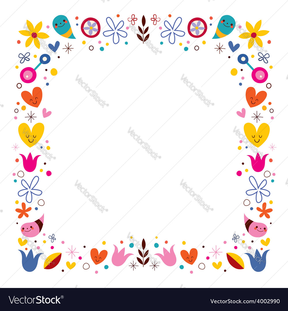 Nature love harmony flowers abstract art frame Vector Image