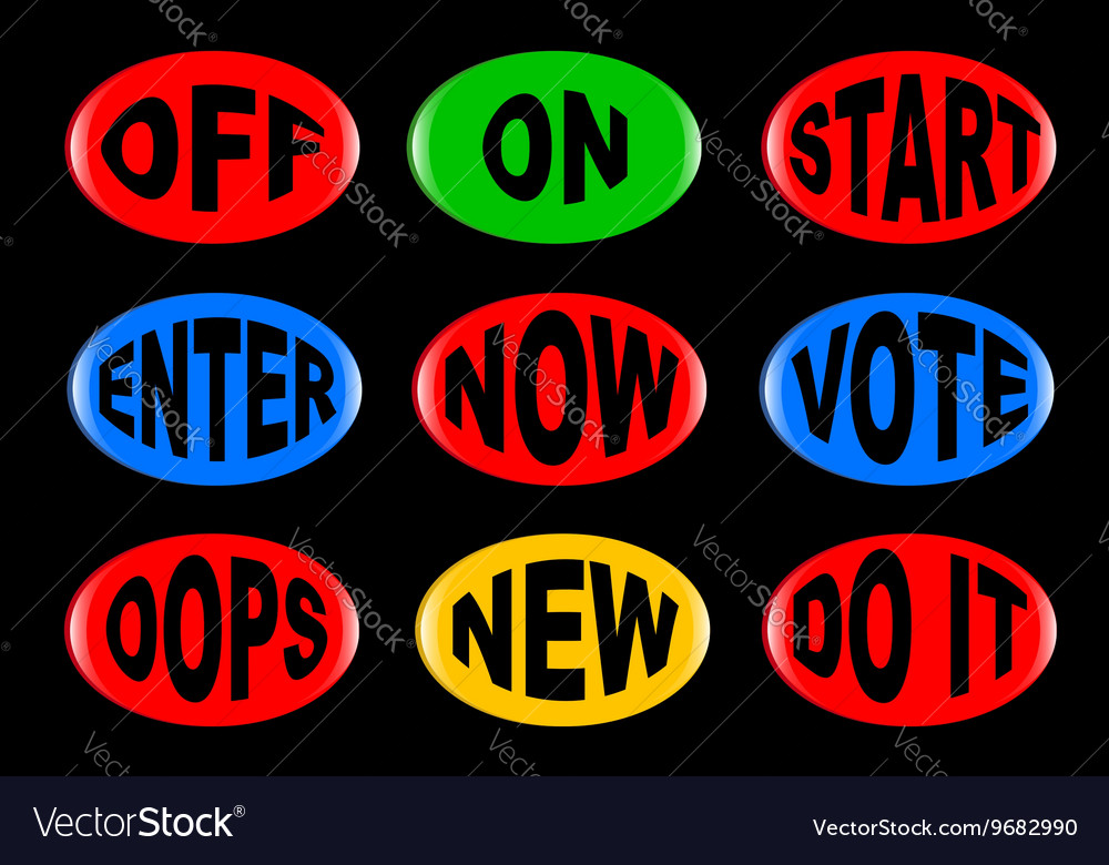 Oval button set Royalty Free Vector Image - VectorStock