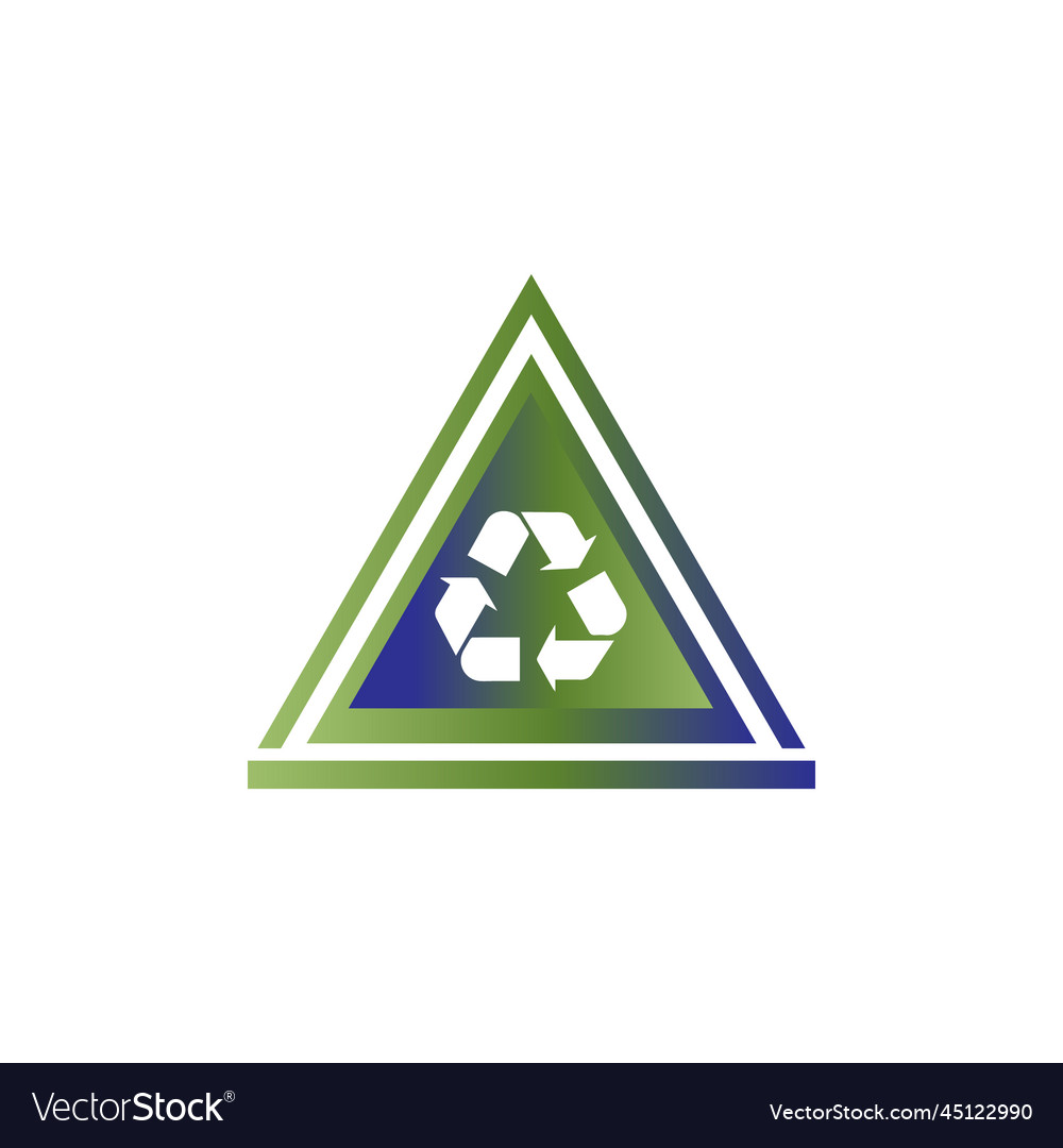 Recycle reduce green logo sticker Royalty Free Vector Image