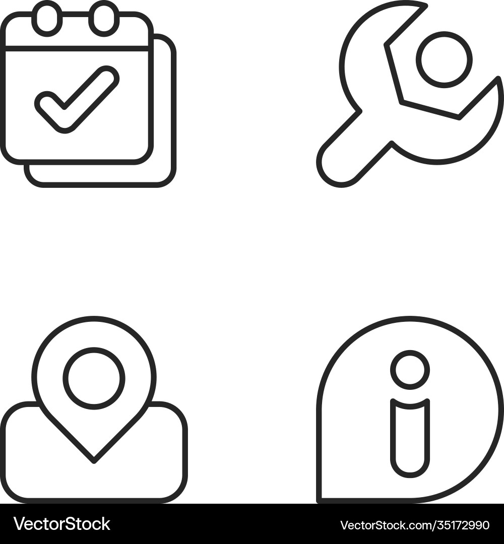 Smartphone interface pixel perfect linear icons Vector Image