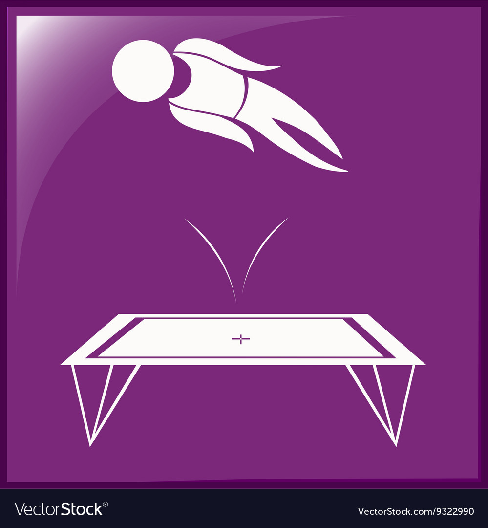 Sport icon design for trampoline on purple