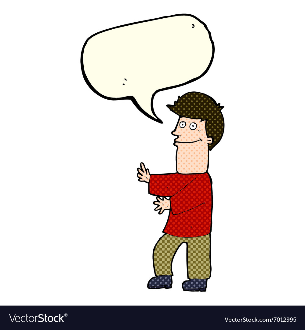 Cartoon man gesturing with speech bubble Vector Image