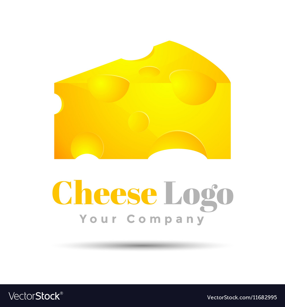 Cheese Colorful 3d Volume Logo Design Corporate Vector Image